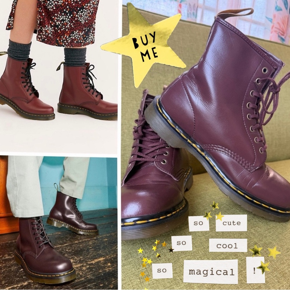 Dr. Martens Vegan 1460 Oxblood 8-Eye boots. Women’s 11 / Men’s 10 EU 43